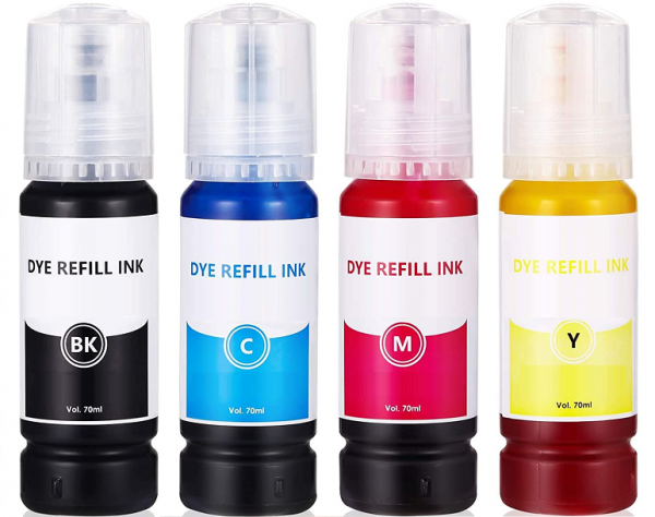 280 ml Nachfülltinte black, cyan, magenta, yellow für Epson Ecotank 103, 104