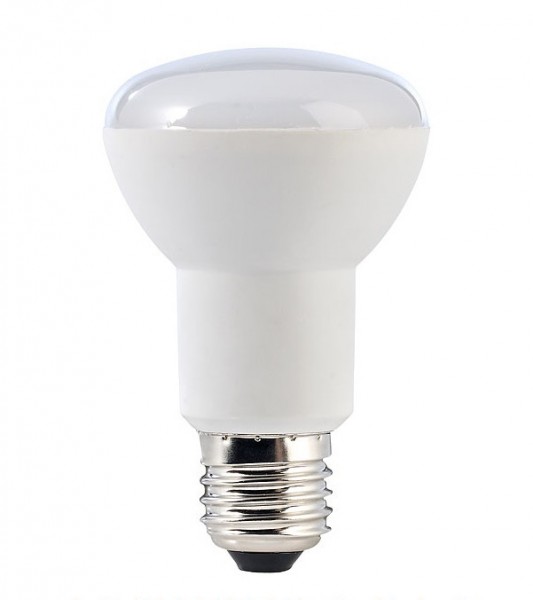 7 Watt LED-Lampe in Spotform, E27 - R63, Lichtfarbe warmweiß 2700 K - 120° Ausstrahlung