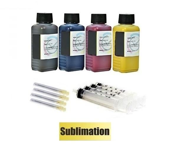 4 x 100 ml Dye Sublimationstinte black, cyan, magenta, yellow - für Epson, Ricoh