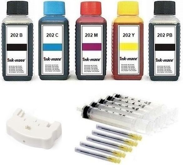 Nachfüllset 500 ml Tinte + Chipresetter für Epson Tintenpatronen 202, 202 XL
