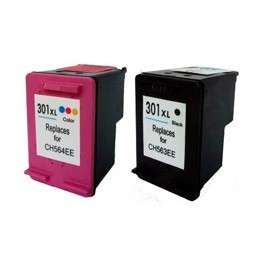 Refill Druckerpatronen Set HP 301 XL black & color - HP CH563EE + HP CH564EE