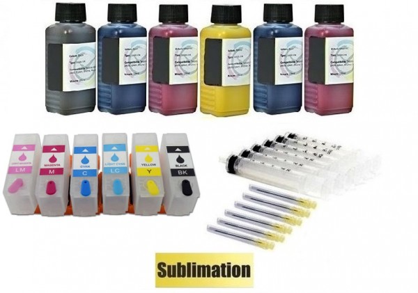 Wiederbefüllbare QUICKFILL-FILL-IN Patronen wie Epson 378, 378 XL + 600 ml Sublimationstinte