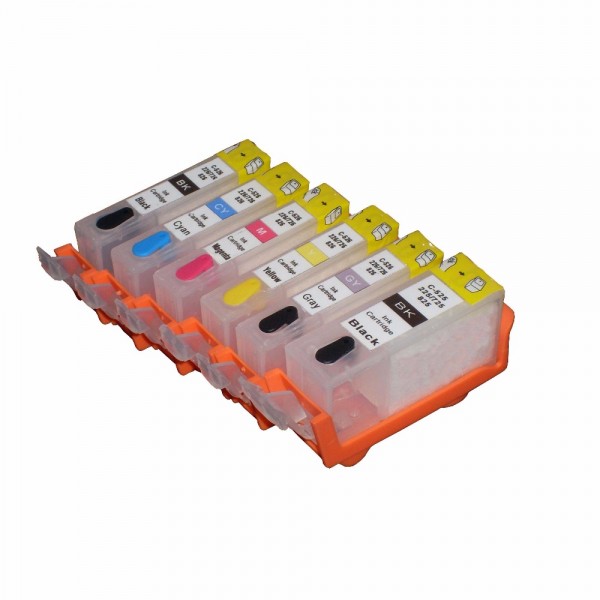 6 wiederbefüllbare QUICKFILL-FILL-IN Patronen wie Canon PGI-520 & CLI-521 mit Auto Reset Chips