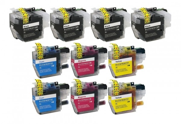 10 kompatible Druckerpatronen Brother LC-3219 XL Black, Cyan, Magenta, Yellow