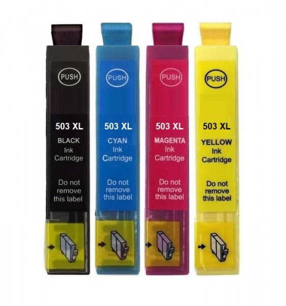 Kompatibles Druckerpatronen-Set wie Epson 503XL Black, Cyan, Magenta, Yellow - XXL Füllmengen