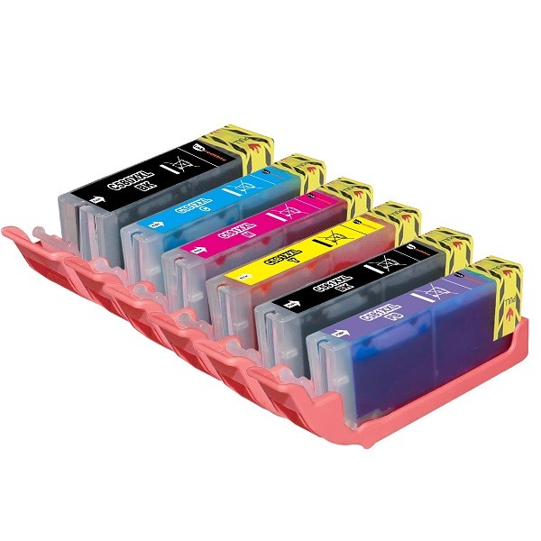 XXL Druckerpatronen Set wie Canon PGI-580 & CLI-581 black, cyan, magenta, yellow, blue - 6 Patronen