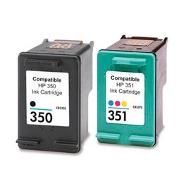 Refill Druckerpatronen Set HP 350 XL schwarz, black & HP 351 XL color - HP CB336EE + HP CB338EE