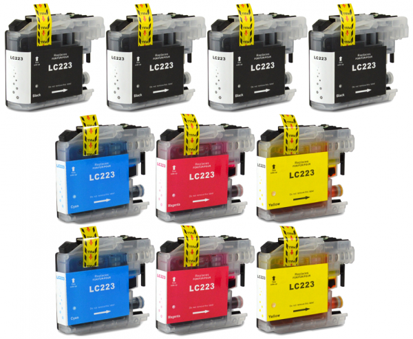 10 kompatible Druckerpatronen Brother LC-223 black, cyan, magenta, yellow