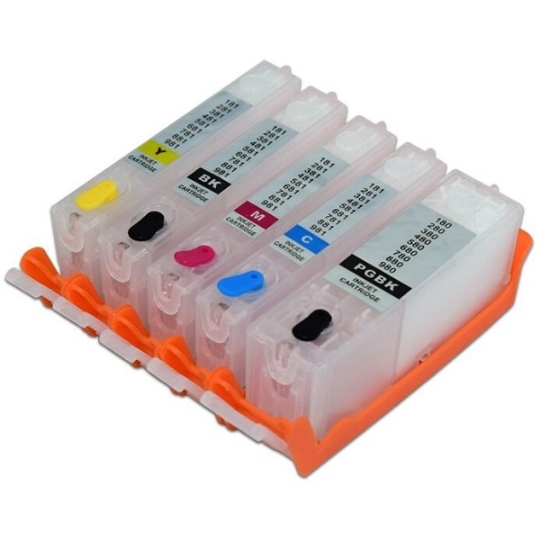 Wiederbefüllbare Tintenpatronen Canon PGI-580 CLI-581 XXL black cyan ...