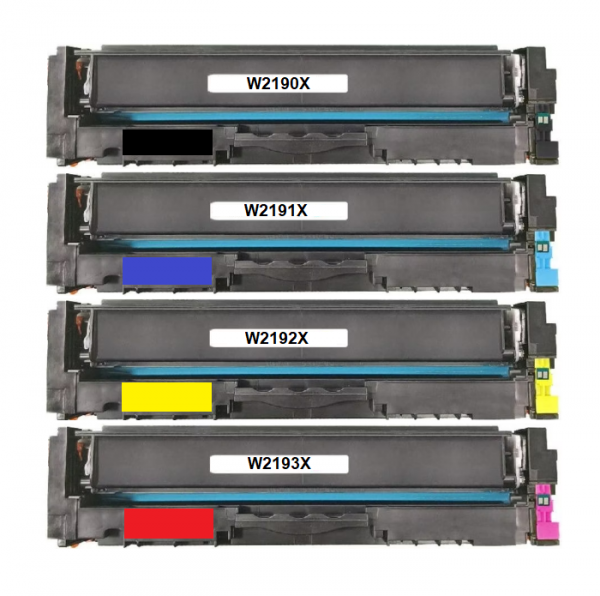Tonerkartuschen Set kompatibel mit HP W2190X, W2191X, W2192X, W2193X - 219X für HP