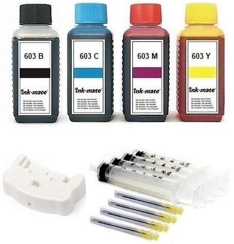 Nachfüllset 400 ml Tinte + Chipresetter für Epson Tintenpatronen 603, 603 XL