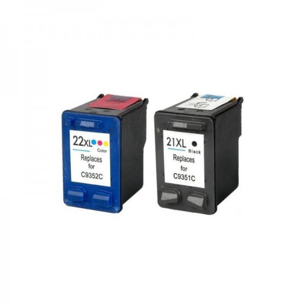 Refill Druckerpatronen Set HP 21 XL black & HP 22 XL color - HP C9351CE + HP C9352CE