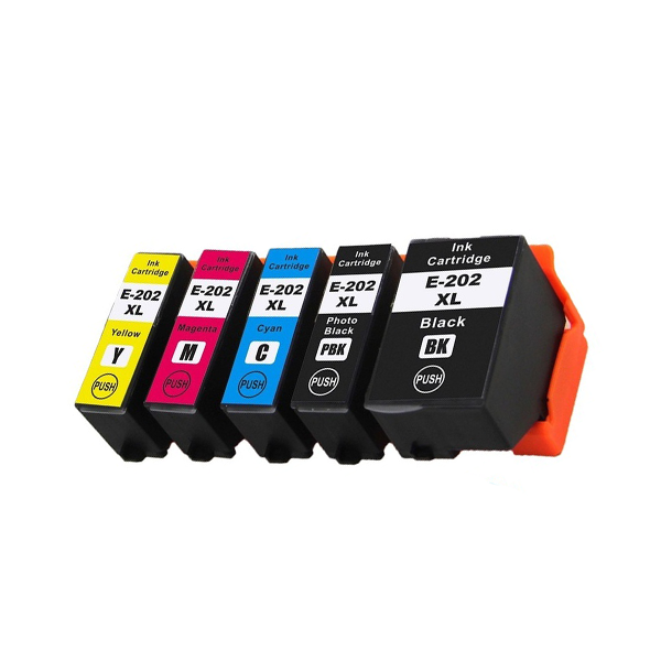 Druckerpatronen Set wie Epson 202 XL Black, Cyan, Magenta, Yellow, Photo-Black