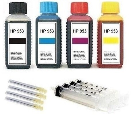 Nachfüllset für HP 953 (XL) black, cyan, magenta, yellow Tintenpatronen - 400 ml Tinte + Zubehör